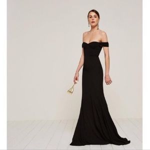 Reformation long black dress